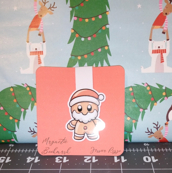 Handmade Cute Santa Character Magnetic Bookmarks Set Of Three - Picture 3 of 5
